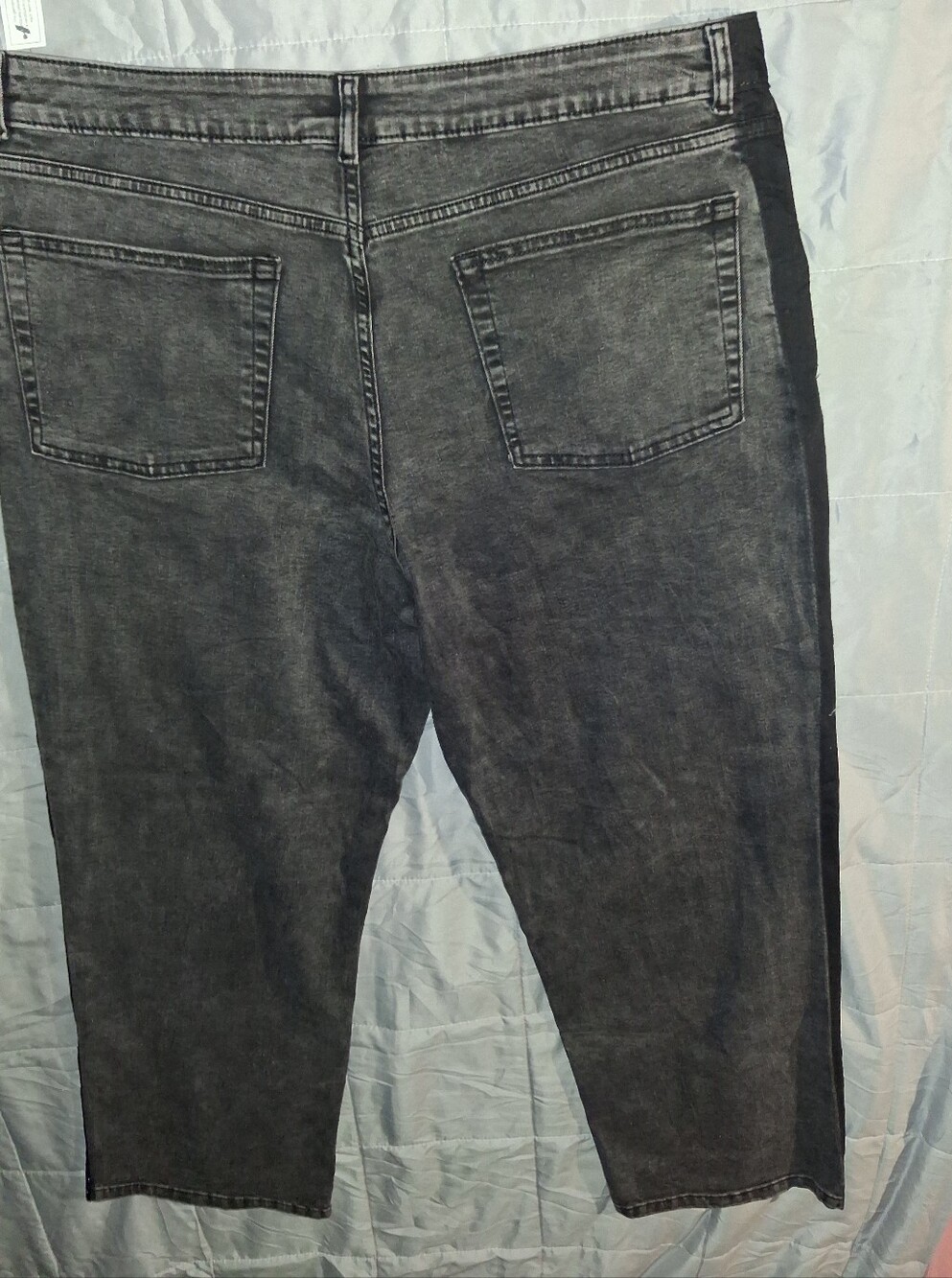 Time And Tru Blackwash Tuxedo High Rise Relax Fit Straight Leg Jeans - Picture 3 of 3